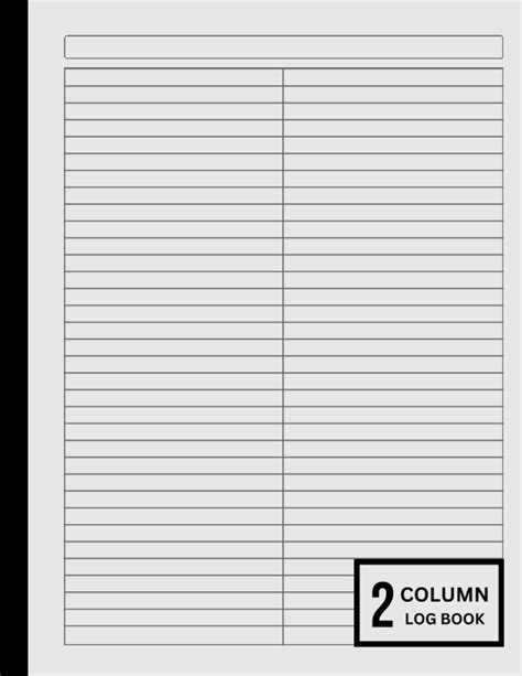 Customizable Log Book 2 Column Two Column Notebook2 Two