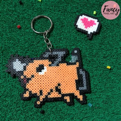 Chaveiro Pochita Chainsaw Hama Beads Perler Beads Pixel Art Shopee