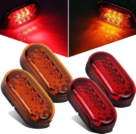 Amazon Partsam Amber Red V X Oval Led Truck Side