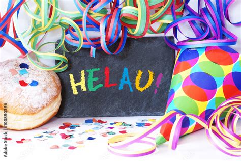 Foto Stock Fasching Karneval Fastnacht Tafel Mit Schrift Helau