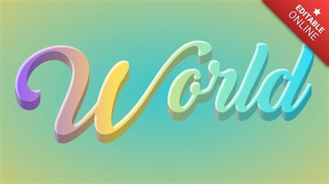 World 3D Text Pastell Mehrfarbig Texteffekt Generator