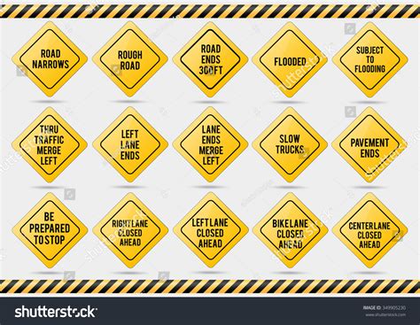 American Traffic Signs Vector Illustration Traffic