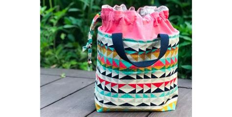 Drawstring Bucket Bag Pattern IUCN Water