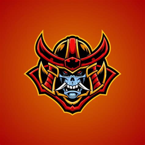 Japanisches Altes Samurai Gaming Esport Maskottchen Emblem Logo Samurai