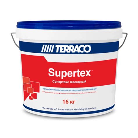 Декоративная штукатурка Terraco Supertex Exterior рельефная ПО 16 кг