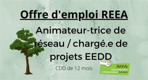 Le REEA recherche un e animateur trice de réseau chargé e de projets