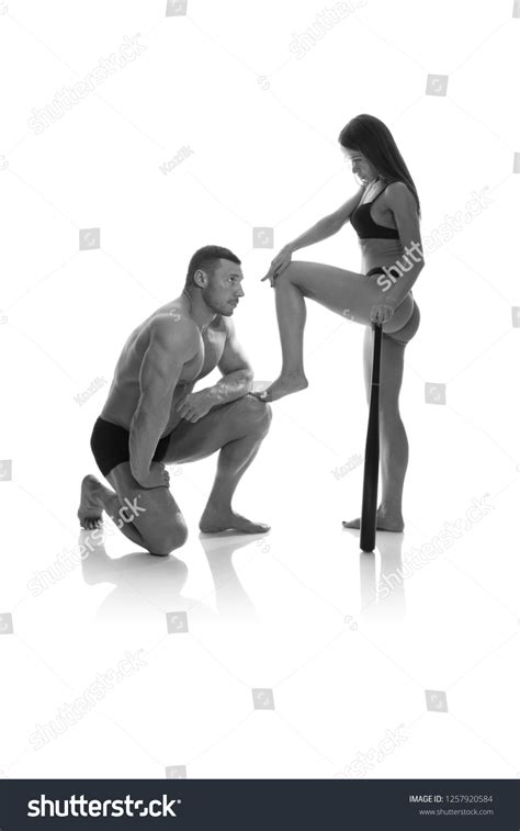 Woman Man Bodybuilders Athletes Black Bikini Stock Photo 1257920584 Shutterstock