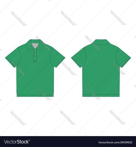 Green Polo T Shirt Design Template Front And Back Vector Image