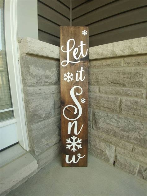 Let It Snow Wood Sign Etsy Christmas Wooden Signs Christmas Crafts