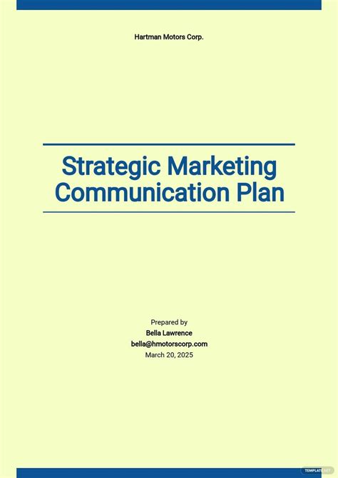 Marketing Communication Plan Template - Google Docs, Word, Apple Pages | Template.net