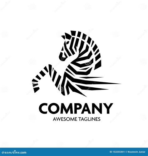 Creative Simple Zebra Logo Stock Vector Illustration Of Cartoon