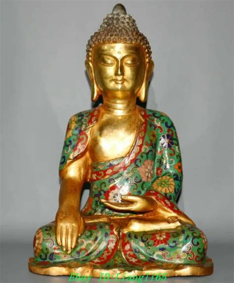 Xuande Old China Cloisonne Bronze Vergoldet Shakyamuni Amitabha Buddha