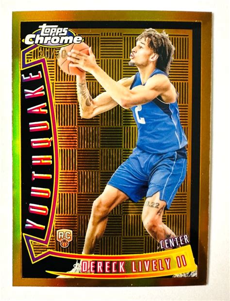 2023 24 Topps Chrome Dereck Lively II GOLD Refactor RC Youthquake 50