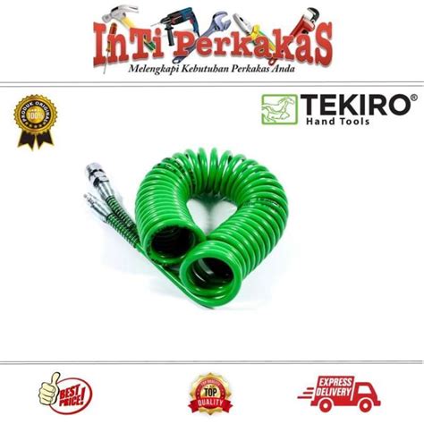 Jual Tekiro Recoil Hose Meter Selang Angin Kompresor Spiral Hijau