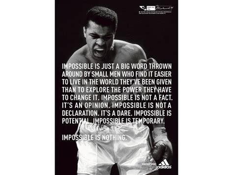 Remember Impossible Is Nothing Boxing Quotes Ali Quotes Big Words