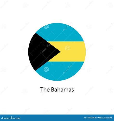 Bahamas Flag In Round Button Of Icon Stock Vector Illustration Of