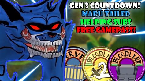 GAMEPASS GIVEAWAY GEN 3 MARU HELPING SUBS GET GEN 3 TAILED AND