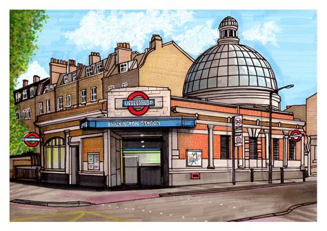 Illustration of Kennington Underground Station Northern Line - Etsy UK