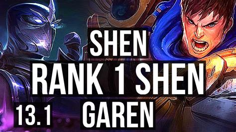 SHEN Vs GAREN TOP Rank 1 Shen 3 1 9 EUW Challenger 13 1 YouTube