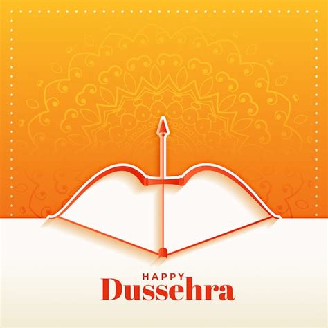 Free Vector Elegant Hindu Happy Dussehra Festival Greeting Card