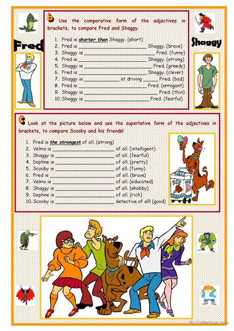 COMPARISONS WITH SCOOBY DOO Grammar English ESL Worksheets Pdf Doc