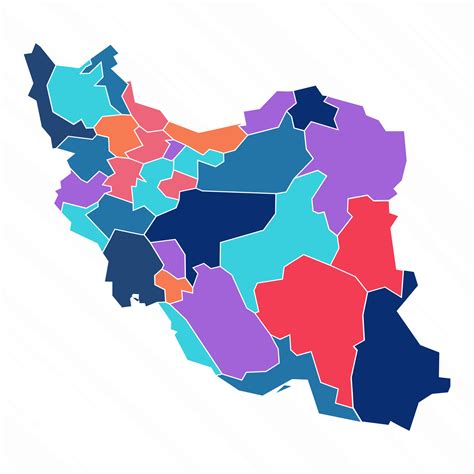 Multicolor Map of Iran With Provinces 25842917 Vector Art at Vecteezy