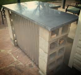 Truly Rustic Outdoor Bar Custom Grey Concrete Countertop With Cinder