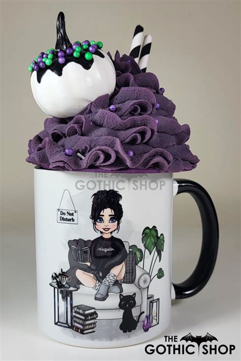 Do Not Disturb Goth Girl Reading Ceramic Mug Gothic Mugs