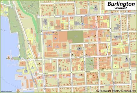 downtown burlington map ontheworldmapcom
