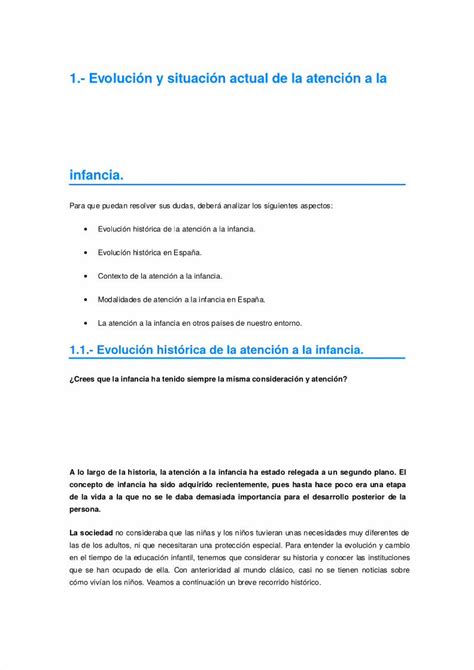 PDF Evolucion Y Situacion Actual De La Atencion A La Infancia