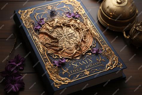 Волшебная книга с символом сигилы на обложке книга заклинаний с ...