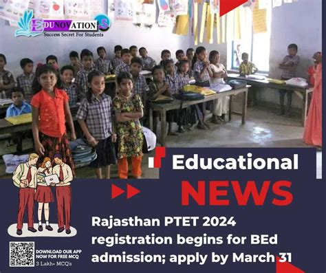 Rajasthan Ptet Registration Begins For Bed Admission Apply By