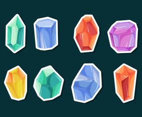 Gemstones Crystals Sticker Collection