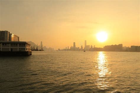 The Sunset Of Victoria Harbour Hong Kong 5 June 2012 Editorial