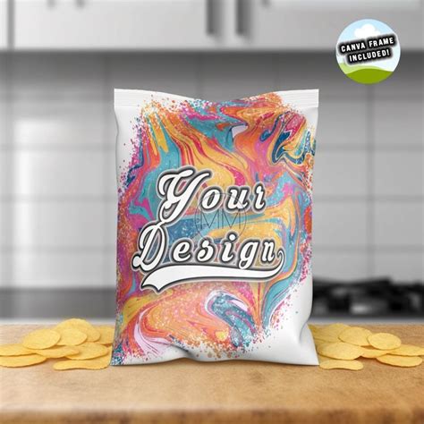 Potato Chip Bag Mockup PSD Mockup Chip Bag Canva Potato Chip Template ...