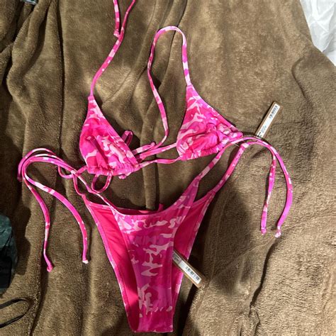 Pink Skims Camo Bikini Set Top Xs Bottoms Xxs Depop