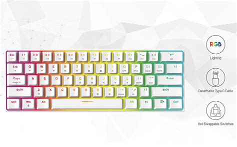 FANTECH MAXFIT61 RGB Wired 60 Mechanical Keyboard 61 Keys Hot Swappable Type C Programmable