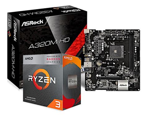 Kit Processador Amd Ryzen 3 3200g Asrock A320m hd Nota Frete grátis