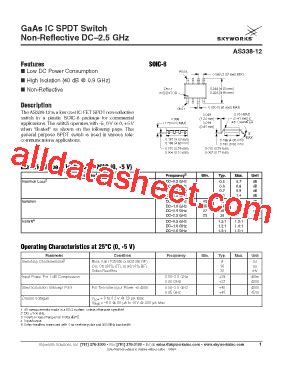AS338-12 Datasheet(PDF) - Skyworks Solutions Inc.