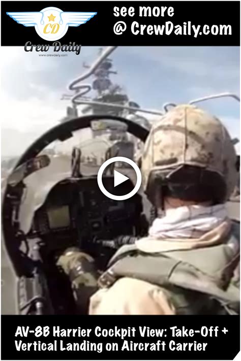 AV-8B Harrier Cockpit View: Take-Off + Vertical Landing on Aircraft ...