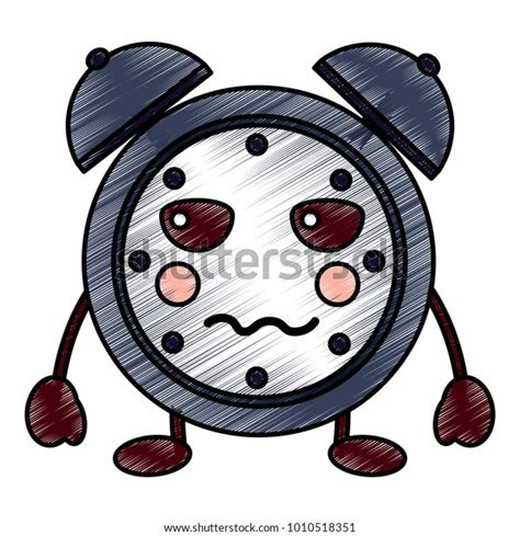 Kawaii Cartoon Clock Alarm Character Stock Vector Royalty Free