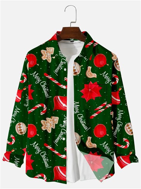 Long Sleeve Christmas Shirts Men Fashion Mens Blouse Christmas Men Casual Print Aliexpress