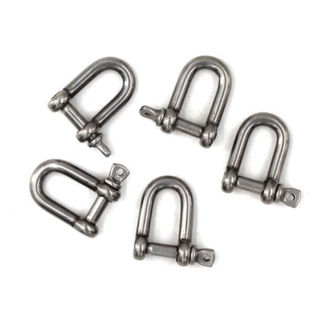 Flomore D Ring Shackle Boat Anchor Shackle 304 Stainless Steel Chain Shackle Screw Pin Bow