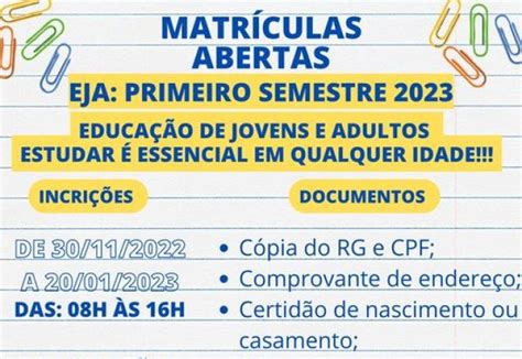 Matrículas Abertas EJA 2023