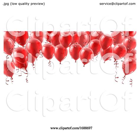 Red Party Balloons Background by AtStockIllustration #1688697