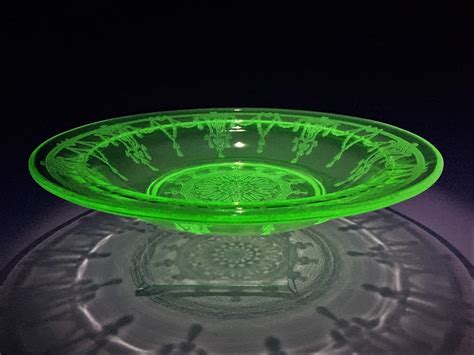 Hard To Find Hocking Cameo Green Rim Soup Bowl Cameo Ballerina Glowing 9 Inch Bowl Green