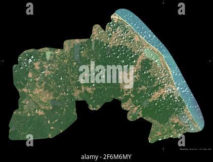 Mullaitivu, district of Sri Lanka. High resolution satellite map ...