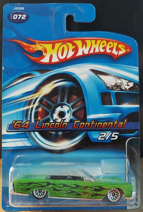 Hot Wheels 64 Lincoln Continental Convertible Tag Rides Nip Green Wblack Flames Etsy