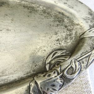 Antique Pewter Tray B G Imperial Zinn Jungendstil Art Nouveau