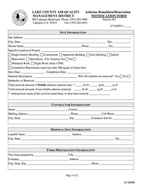 Fillable Online Asbestos Notification Form Fax Email Print PdfFiller